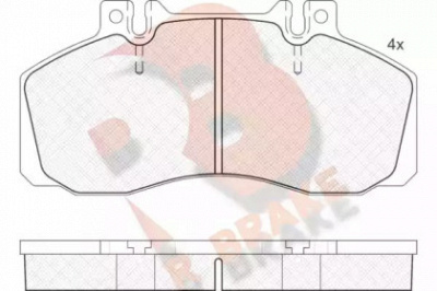 R BRAKE rb0722204 -  Комплект тормозных колодок, дисковый тормоз